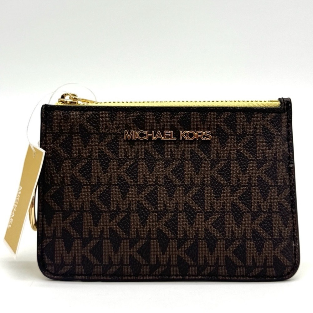 Michael Kors Jet Set Travel Small Signature Logo Coin Purse Buttercup - Picture 2 of 8